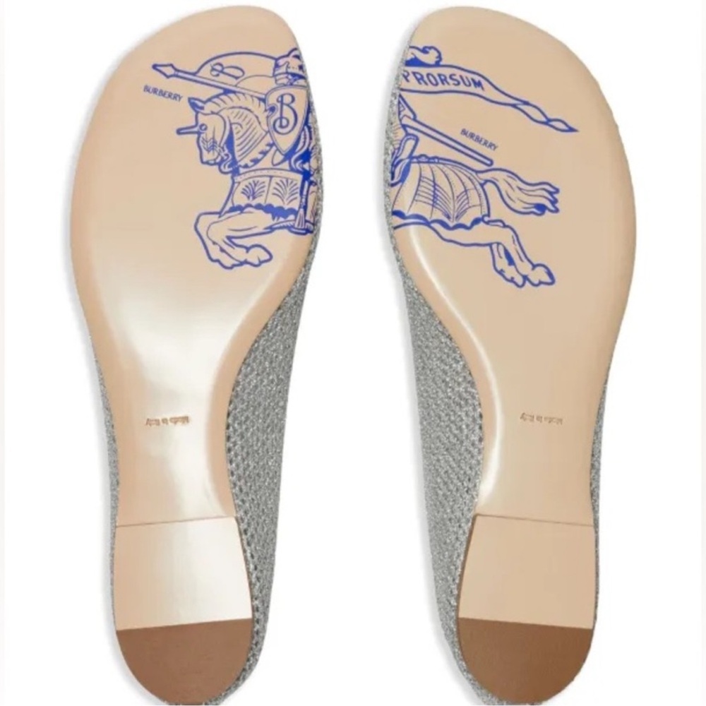 Burberry Mesh Ballerina Flats In Silver $398 $970 Size: 39 Burberry - Picture 2 of 6